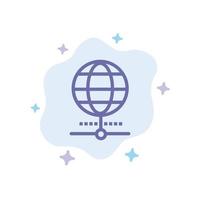 Globus Internetbrowser Welt blaues Symbol auf abstraktem Wolkenhintergrund vektor