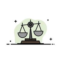 balans domstol bedöma rättvisa lag Rättslig skala skalor företag platt linje fylld ikon vektor baner tem