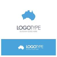 australisches land lageplan reisen blaues festes logo mit platz für tagline vektor