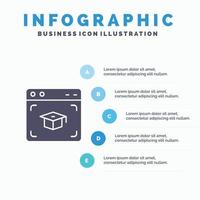 webb keps utbildning gradering fast ikon infographics 5 steg presentation bakgrund vektor