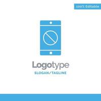 deaktivierte Anwendung deaktiviertes mobiles mobiles blaues solides Logo-Template Platz für Slogan vektor