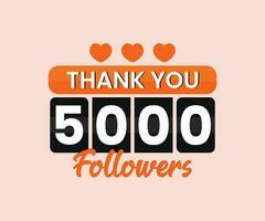 5.000 Follower Social Media Dankesbanner vektor