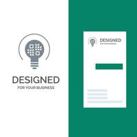 Data Insight Glühbirne graues Logo-Design und Visitenkartenvorlage vektor