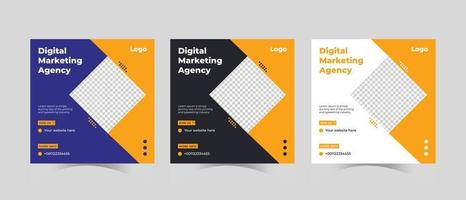 Design der Social-Media-Post-Vorlage für eine Agentur für digitales Marketing vektor