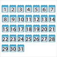 Kalender-Datum-Icon-Set, Vektor-Illustration Kalenderzeichen. vektor