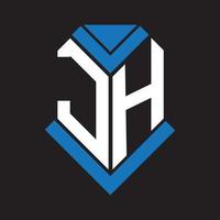 jh-Buchstaben-Logo-Design auf schwarzem Hintergrund. jh kreatives Initialen-Buchstaben-Logo-Konzept. jh Briefgestaltung. vektor