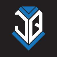 jq brev logotyp design på svart bakgrund. jq kreativ initialer brev logotyp begrepp. jq brev design. vektor