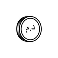 marocko valuta ikon symbol, marockansk dirham, galen tecken. vektor illustration