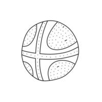 hand gezeichnete vektorillustration eines balls im gekritzelstil. niedliche Illustration von Sportgeräten auf weißem Hintergrund im Doodle-Stil. vektor