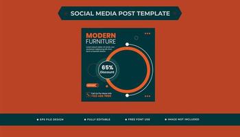 Design von Postvorlagen für Möbel in sozialen Medien vektor