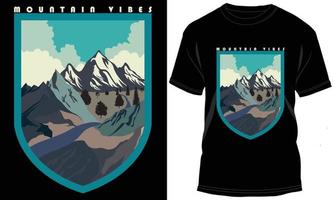 Bergabenteuer-T-Shirt-Designgrafik vektor