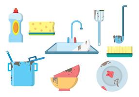 Gratis Dirty Dishes Vector