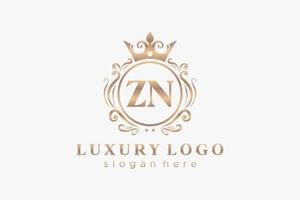 Anfangszn-Buchstabe Royal Luxury Logo-Vorlage in Vektorgrafiken für Restaurant, Lizenzgebühren, Boutique, Café, Hotel, heraldisch, Schmuck, Mode und andere Vektorillustrationen. vektor