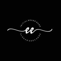 anfänglicher ee-Handschrift-Logo-Vorlagenvektor vektor