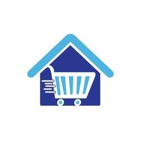 Home-Warenkorb-Logo-Konzept-Design. Shop-Home-Logo. Designvorlage für das Logo des Heimatmarktes. vektor