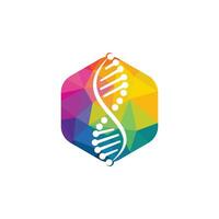 vetenskap genetik vektor logotyp design. genetisk analys, forskning biotech koda dna. bioteknik genomet kromosom.