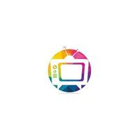 TV-Medien-Logo-Design. TV-Service-Logo-Template-Design. vektor