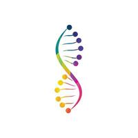 Design des Vektorlogos für Wissenschaftsgenetik. genetische analyse, forschung biotech code dna. Biotechnologie-Genom-Chromosom. vektor