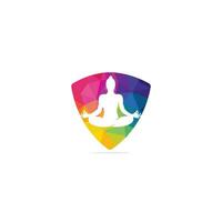 Yoga-Logo-Design-Vorlage. Naturprodukt-Logo. Kosmetik-Symbol. Spa-Logo. Schönheitssalon-Logo. Vorlage für Yoga-Center, Spa-Center oder Yoga-Studio. vektor