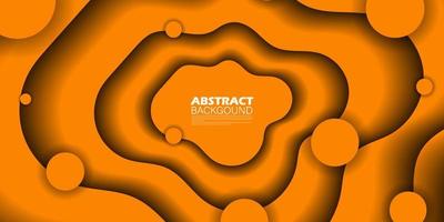 trendiger papierschnitt oranger abstrakter hintergrund mit kurven im realistischen 3d-papierschnitthandwerkskunststil. moderne geschäftspräsentationsillustration oder kreatives projekt template.eps10 vektor