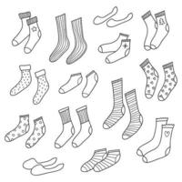 Set aus verschiedenen Doodle-Socken. vektor