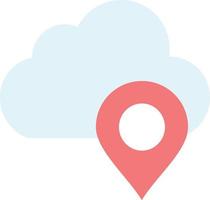 Cloud Map Pin Marker flache Farbe Symbol Vektor Icon Banner Vorlage