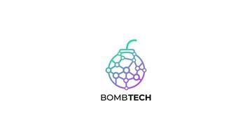 bomba tech enkel professionell logotyp design vektor illustration mall