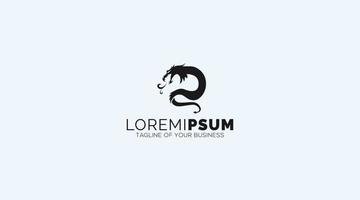 modernes drachen- und buchstabe-d-logo-design vektor