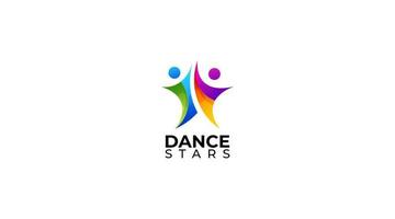 dansa stjärnor människor logotyp design och symbol Framgång hälsa vektor