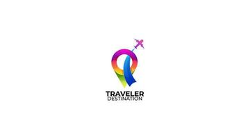 reisestandort-logodesign mit standortdesignillustration vektor