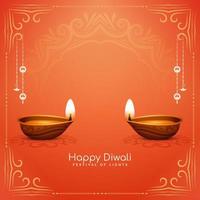 Lycklig diwali festival firande skön hälsning kort elegant design vektor