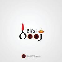 Happy Bhai Dooj Typografie Social Media Post vektor