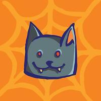 Katze. karikatur des halloween-charakters, halloween-vektorillustration. vektor