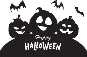Fröhliche Halloween-Kürbisse mit Jack-O-Laternen-Gesicht. Vektor-Cartoon-Illustration. vektor
