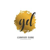 gd Anfangshandschrift und Signatur-Logo-Design mit Kreis. schönes design handgeschriebenes logo für mode, team, hochzeit, luxuslogo. vektor