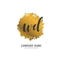 wd Anfangshandschrift und Signatur-Logo-Design mit Kreis. schönes design handgeschriebenes logo für mode, team, hochzeit, luxuslogo. vektor