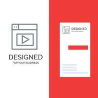 Webdesign-Video graues Logo-Design und Visitenkartenvorlage vektor