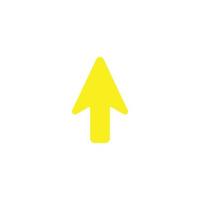 eps10 gelber Vektorpfeilzeiger abstrakte solide Kunstikone isoliert auf weißem Hintergrund. Mauszeiger-Symbol in einem einfachen, flachen, trendigen, modernen Stil für Ihr Website-Design, Logo und mobile App vektor