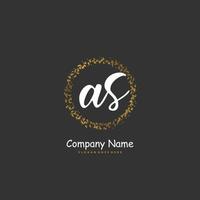 als anfängliche Handschrift und Signatur-Logo-Design mit Kreis. schönes design handgeschriebenes logo für mode, team, hochzeit, luxuslogo. vektor