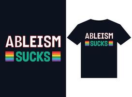 Ableism saugt Illustrationen für druckfertige T-Shirt-Designs vektor