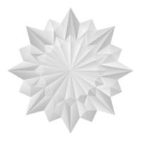 3d vit blomma origami mandala stil 8-uddig geometrisk form vektor