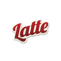 latte text med vit bakgrund. vektor