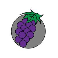 Traubenfrucht-Vektor-Illustration-Symbol-Logo vektor