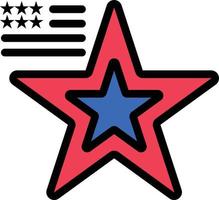 stjärna amerikan flagga USA platt Färg ikon vektor ikon baner mall