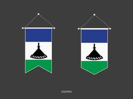 Lesotho-Flagge in verschiedenen Formen, Fußballfahnen-Wimpelvektor, Vektorillustration. vektor