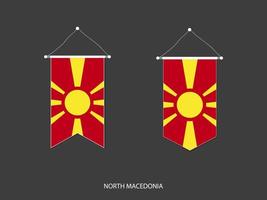 norr macedonia flagga i olika form, fotboll flagga vimpel vektor ,vektor illustration.