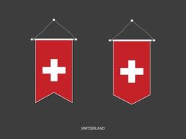 schweiz flagga i olika form, fotboll flagga vimpel vektor ,vektor illustration.