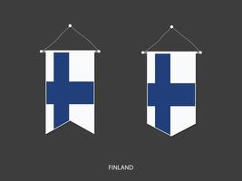 finland flagga i olika form, fotboll flagga vimpel vektor ,vektor illustration.