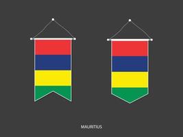 mauritius flagga i olika form, fotboll flagga vimpel vektor ,vektor illustration.