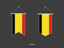 Belgien-Flagge in verschiedenen Formen, Fußballfahnen-Wimpelvektor, Vektorillustration. vektor